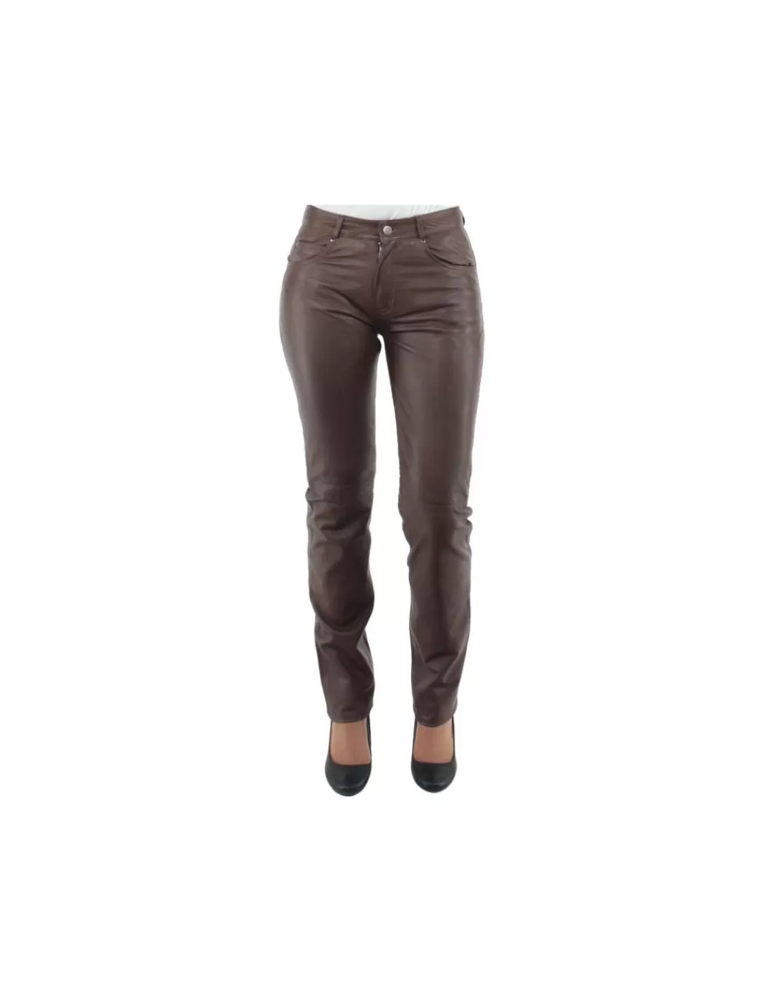 Outlet Pantalon Giorgio slim wody en cuir ref 33425 chataigne Femme Pantalon - Short Cuir Femme