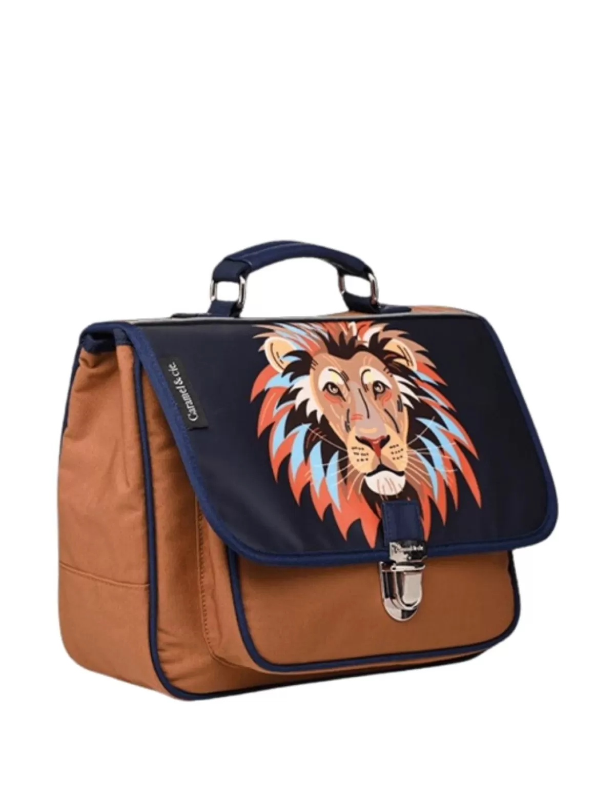 Caramel & cie Cartable<Petit cartable Simba Caramel et Cie Ref 60585 Bleu/Marron 32*26*8 cm Multicolore