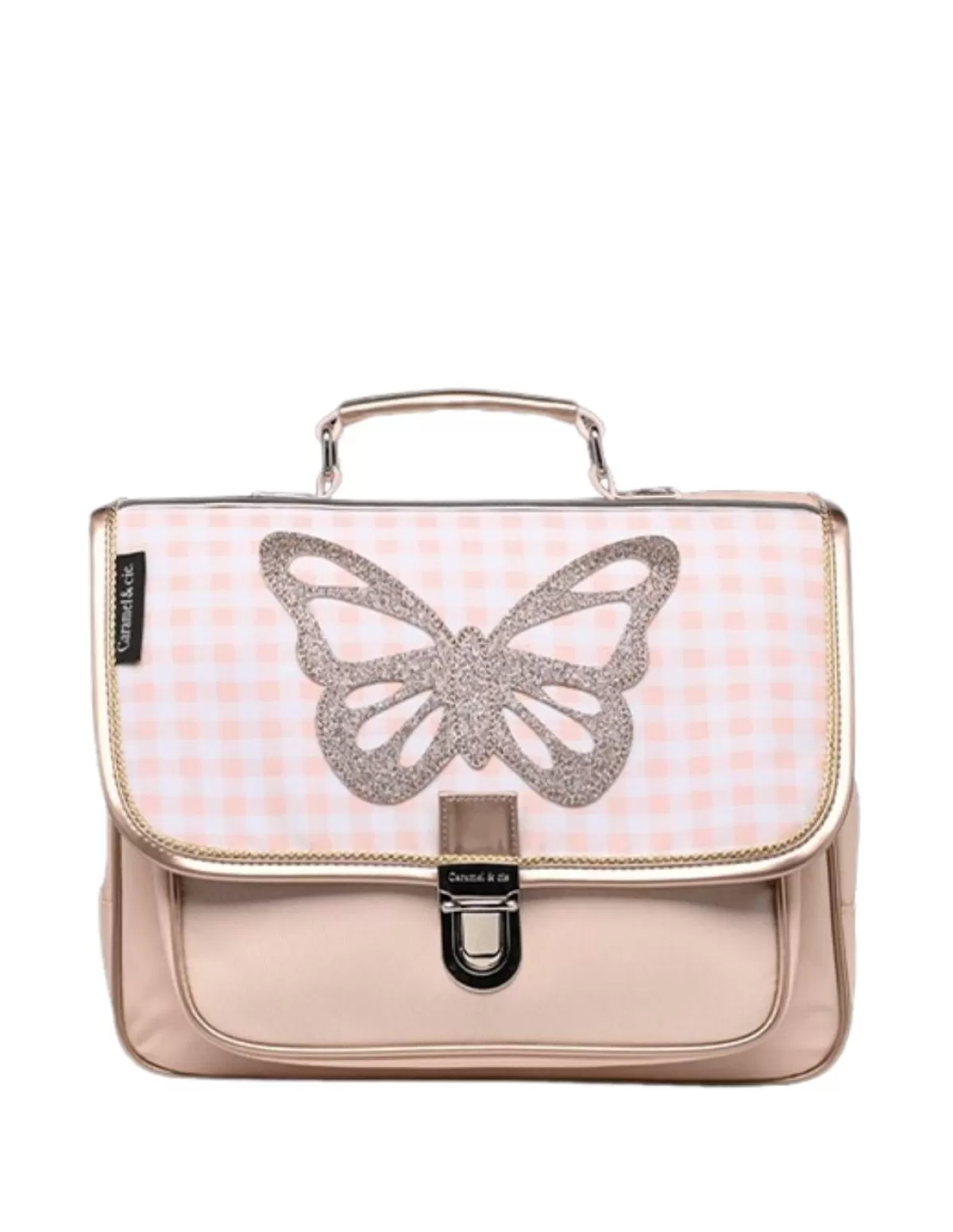 Caramel & cie Cartable<Petit cartable Vichy Caramel et Cie Ref 60583 32*26*8 cm Rose