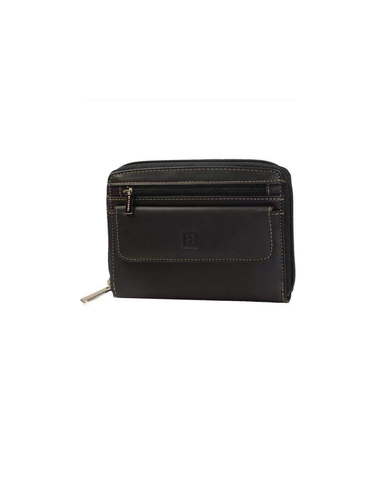 Hexagona Porte-papiers Homme<Petite pochette en cuir vachette ref 30493 Noir