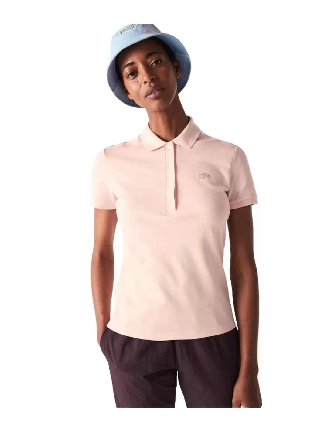 Online Polo Femme Slim Fit ref 52088 ADY pale Femme Tshirts - Polos - Débardeurs Femme