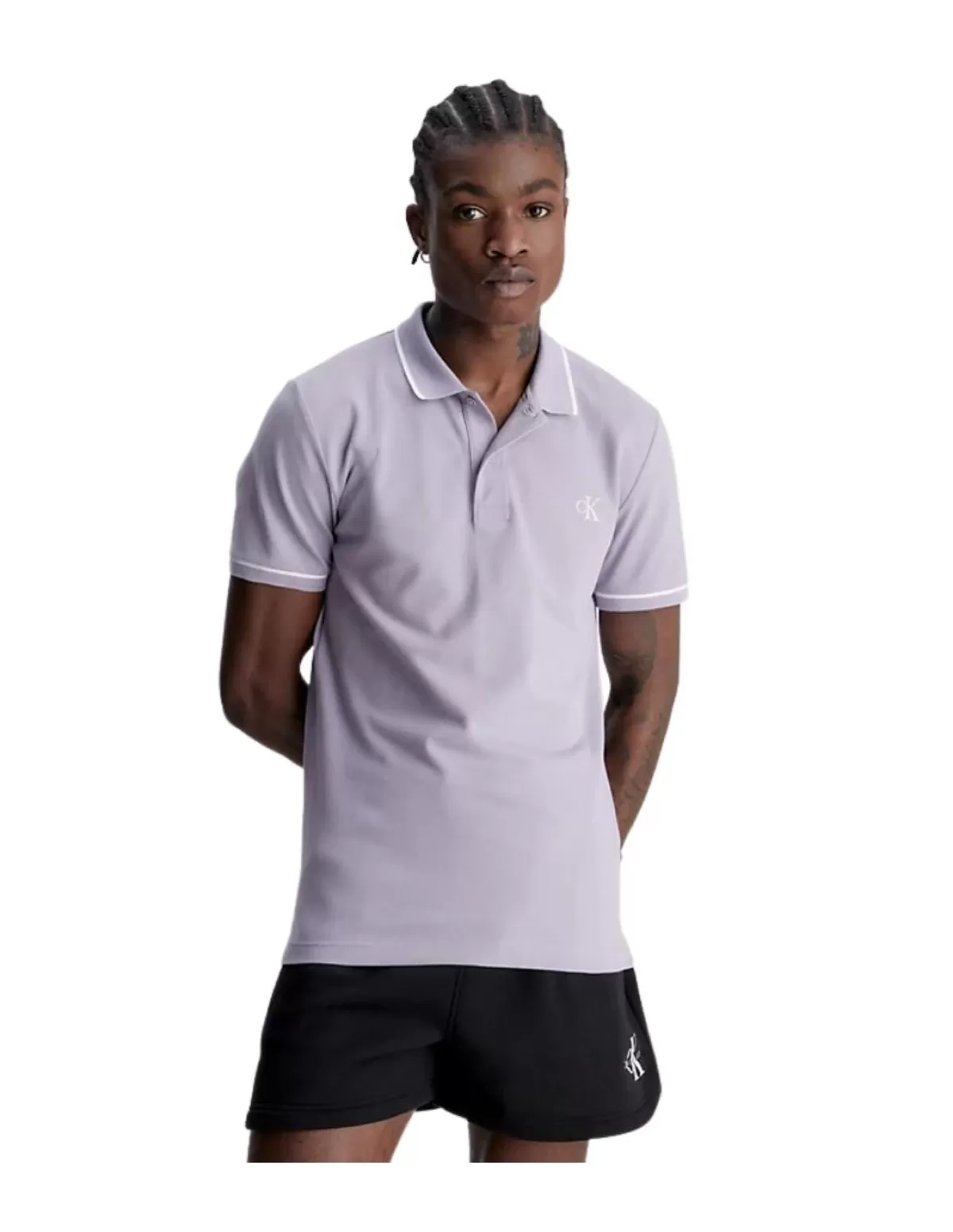 Calvin Klein Jeans Tee-shirt - Polo Homme<Polo manches courtes homme Calvin Klein Ref 60384 PC1 Violet