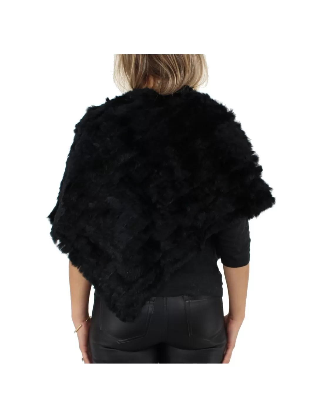 Cheap Poncho Davos en fourrure ref_cco29059- Femme Gilet Et Poncho Fourrure