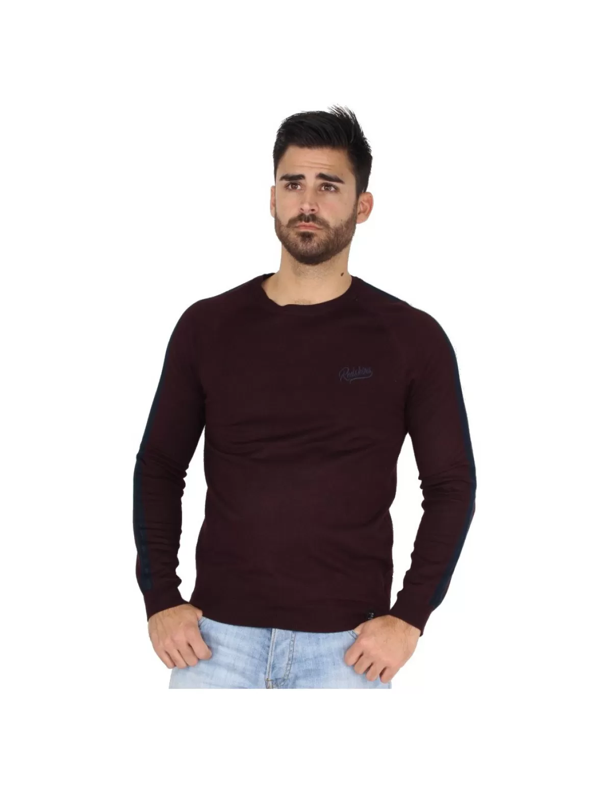 Redskins Sweats - Pulls - Gilets Homme<Pull Catchy Elvis ref_44292 Burgandy Navy Violet