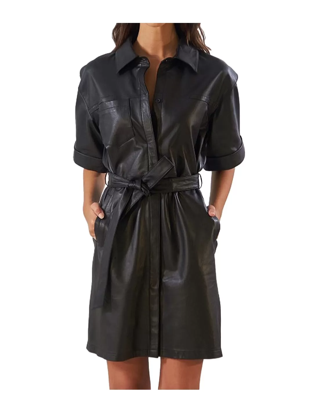 Clearance Robe en cuir Break ref 51891 Femme Robes Femme | Robe Cuir Femme