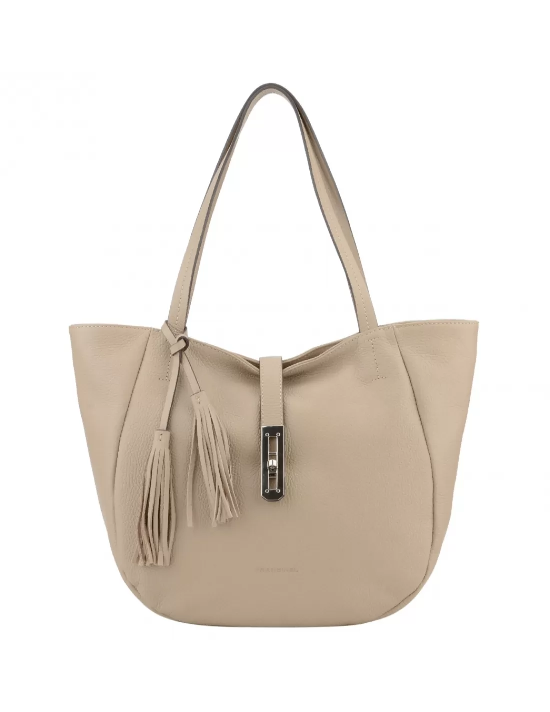 Shop Sac porté main ref 51920 en cuir 25*24*13 Mastic Femme Sac Porté Main Femme