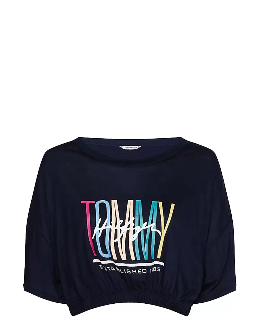 Outlet T shirt crop top Tommy Jeans Ref 53401 DW5 marine Femme Tshirts - Polos - Débardeurs Femme