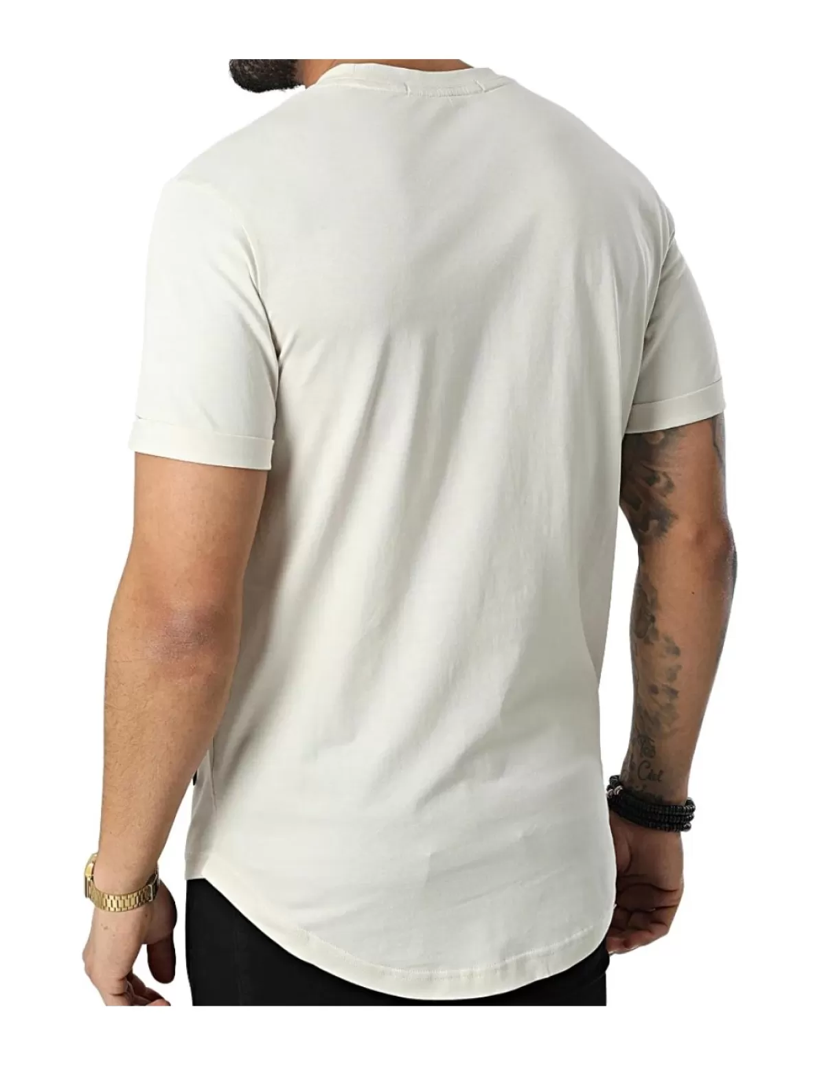 Calvin Klein Jeans Tee-shirt - Polo Homme<T Shirt Homme Ref 56391 ACF Beige