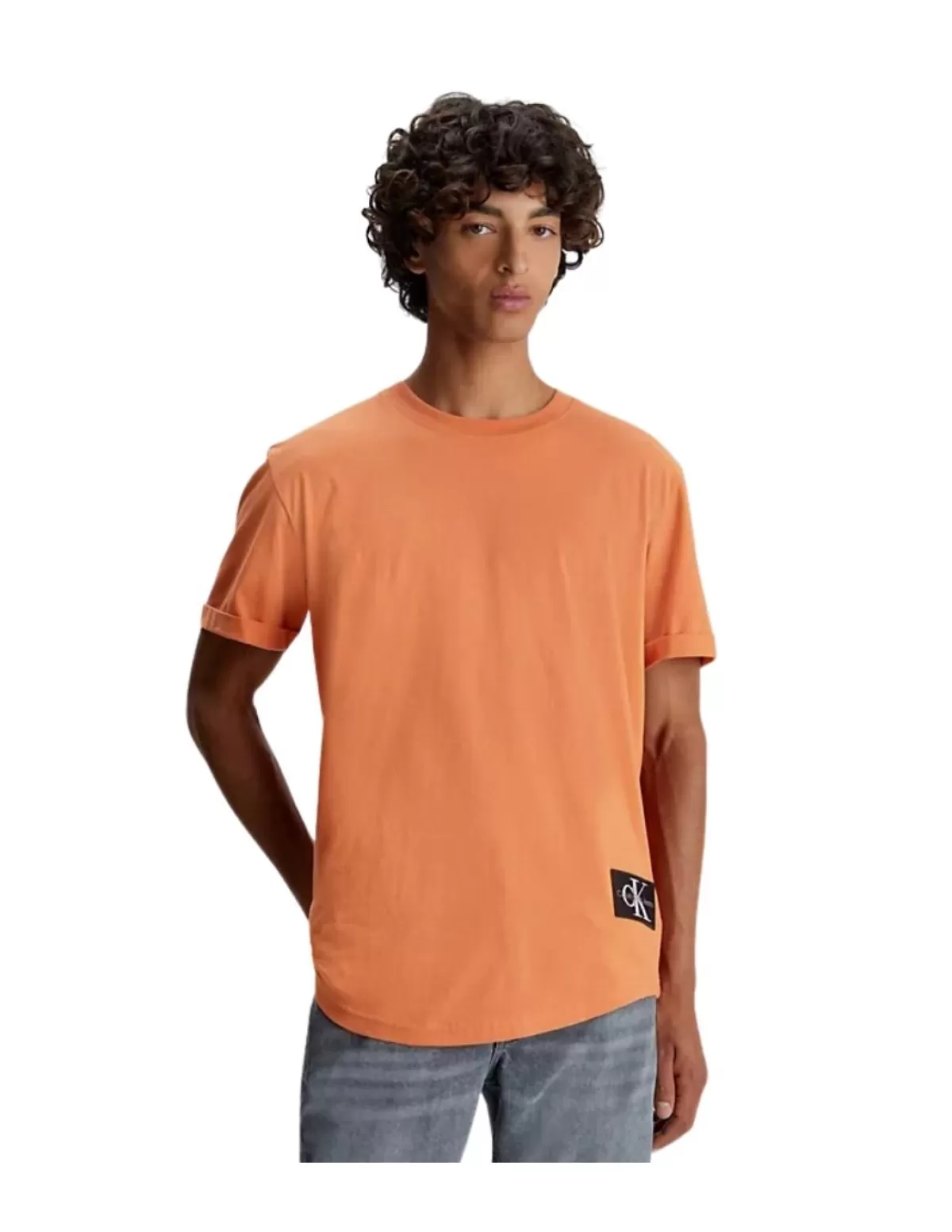 Calvin Klein Jeans Tee-shirt - Polo Homme<T shirt homme Ref 61454 Orange