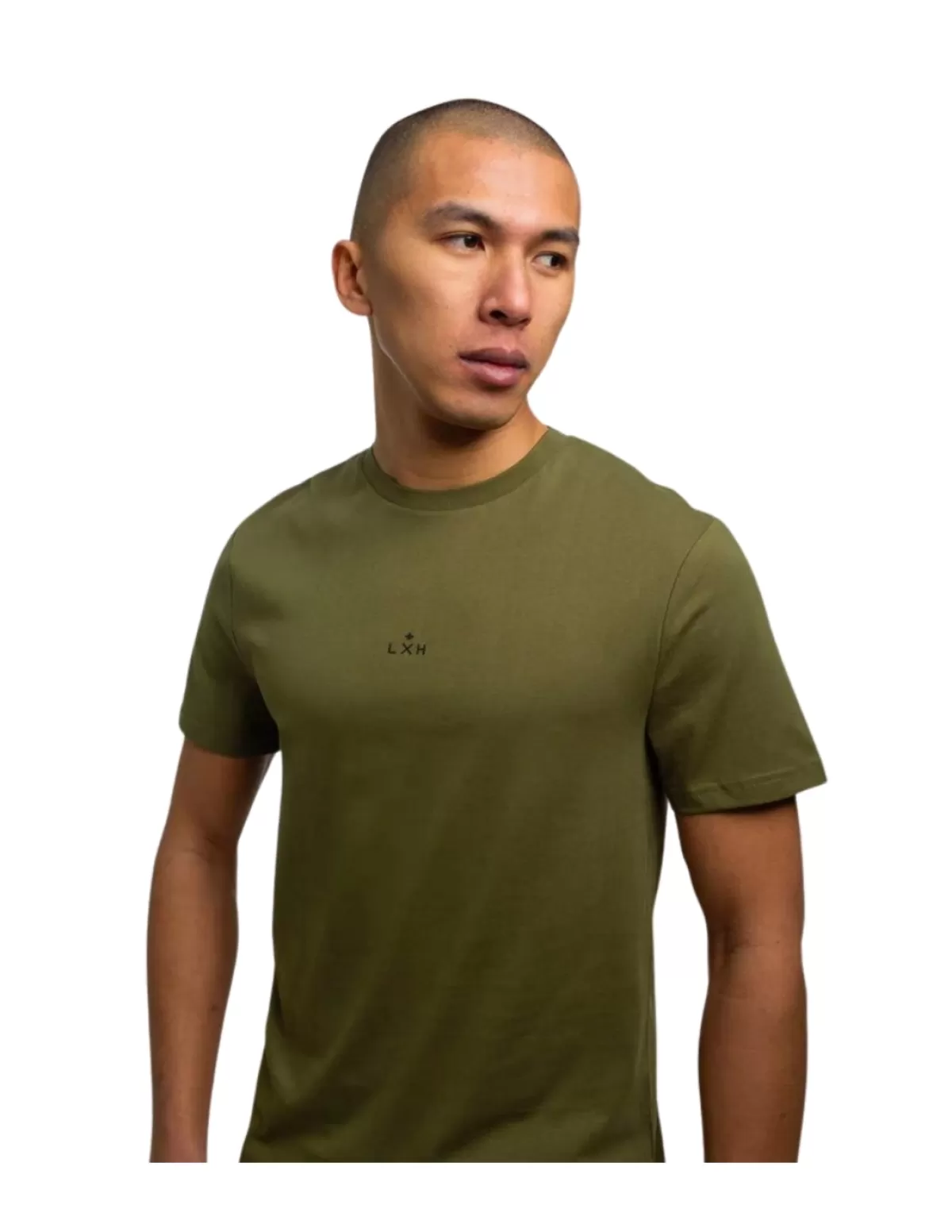 LXH Tee-shirt - Polo Homme<T shirt homme Ref 62329 Kaki et noir Vert