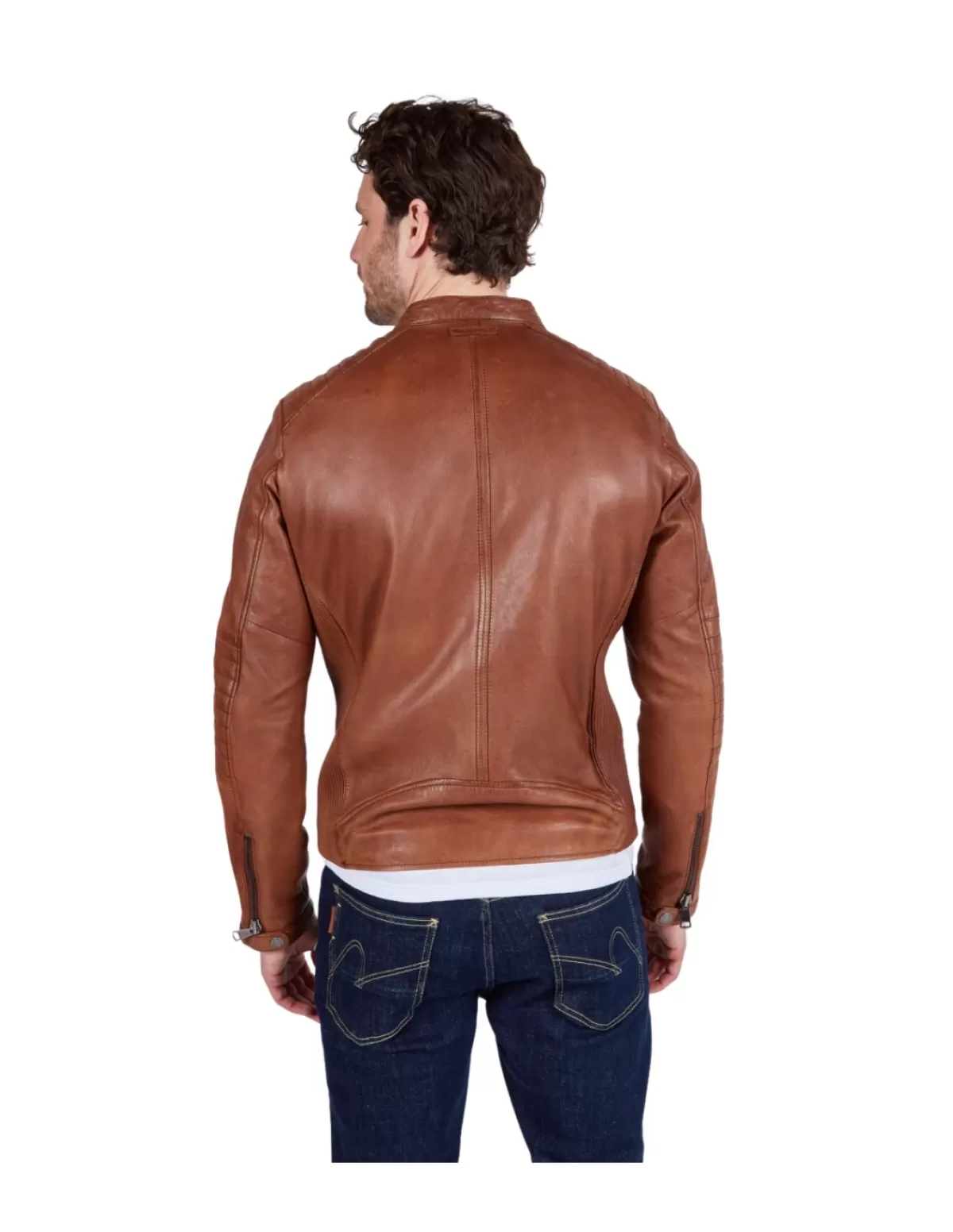 Redskins Veste Cuir Homme | Blouson Cuir Homme<Veste en cuir homme Ref 58185 Cognac Marron